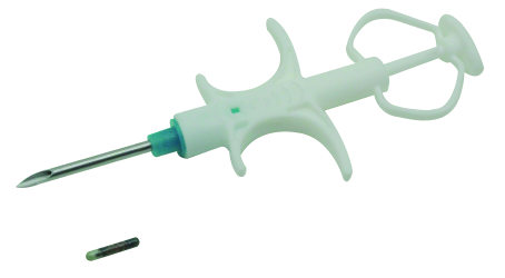 Animal RFID tag applicator and glass tag