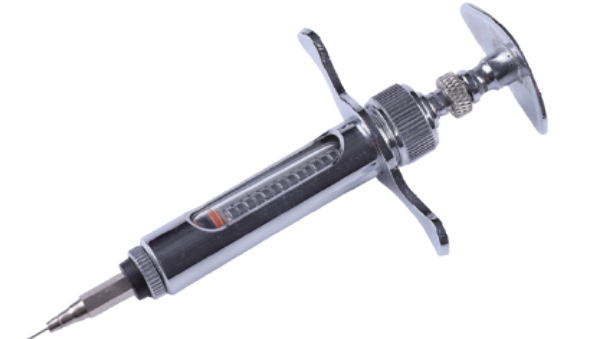 2.5 ml Chrome-Plated Brass Veterinary Syringe - ERV-VI-SPR-00004