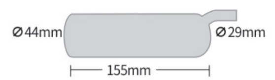 Matched shell dimensional reference for 322 mm Milking Liner for 155 mm Shell - ERV-DF-LIN-00024
