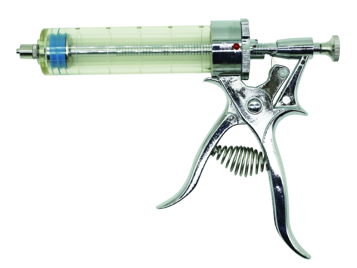 50 ml Pistol Veterinary Syringe with Zinc Alloy Components