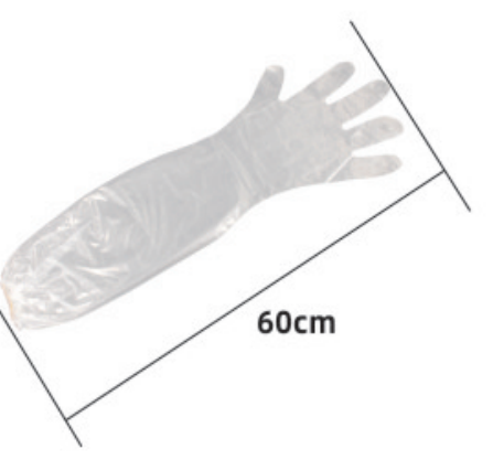 60 cm Disposable PE Long-Arm Gloves with Elastic - ERV-DF-FRM-00002