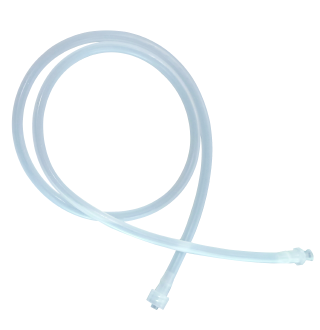 Coiled silicone extension tube for a veterinary syringe