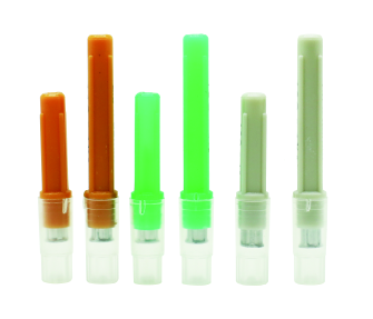 Veterinary needles in individual colour-coded protective cartridges