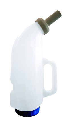 Angled-Teat Livestock Milk Feeding Bottle