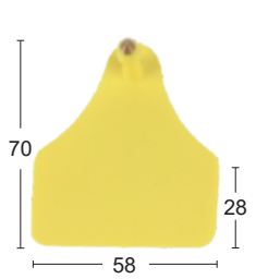 Blank Polyurethane Ear Tag 70 x 58 mm - ERV-VI-TAG-00006