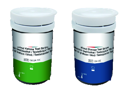 Blood Glucose and Ketone Test Strip Options - separate ketone and glucose strip containers - ERV-VI-DIA-00013