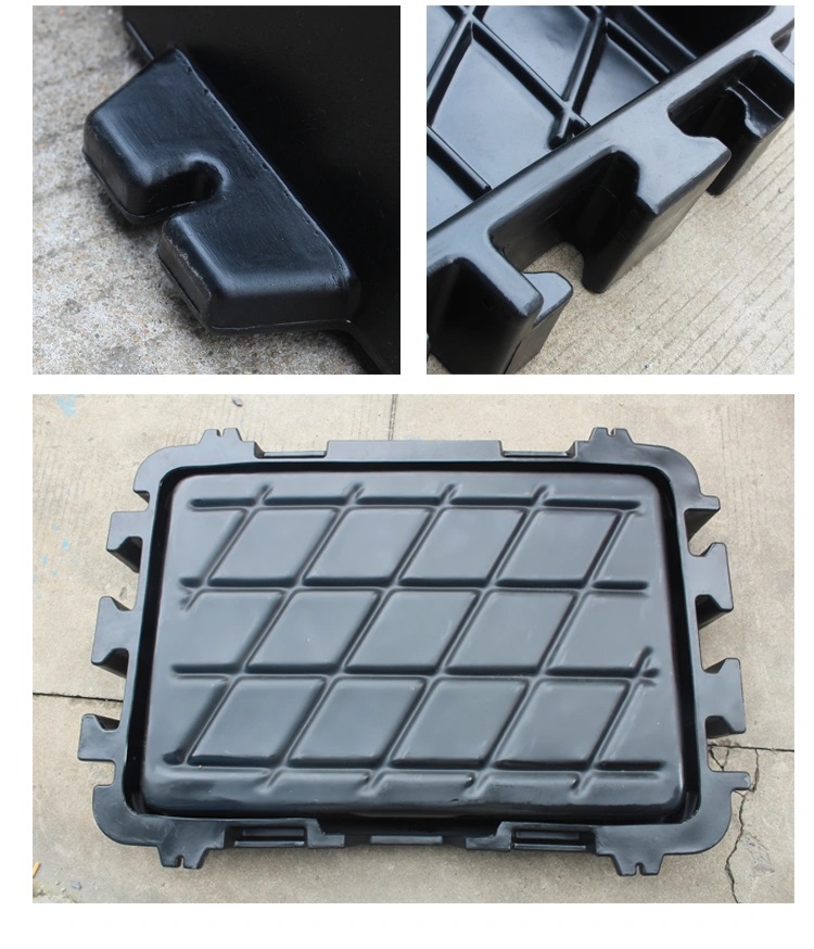 Separate connectable hoof bath model: connection tabs, side detail and top view
