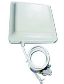 White fixed panel RFID reader with connecting cable