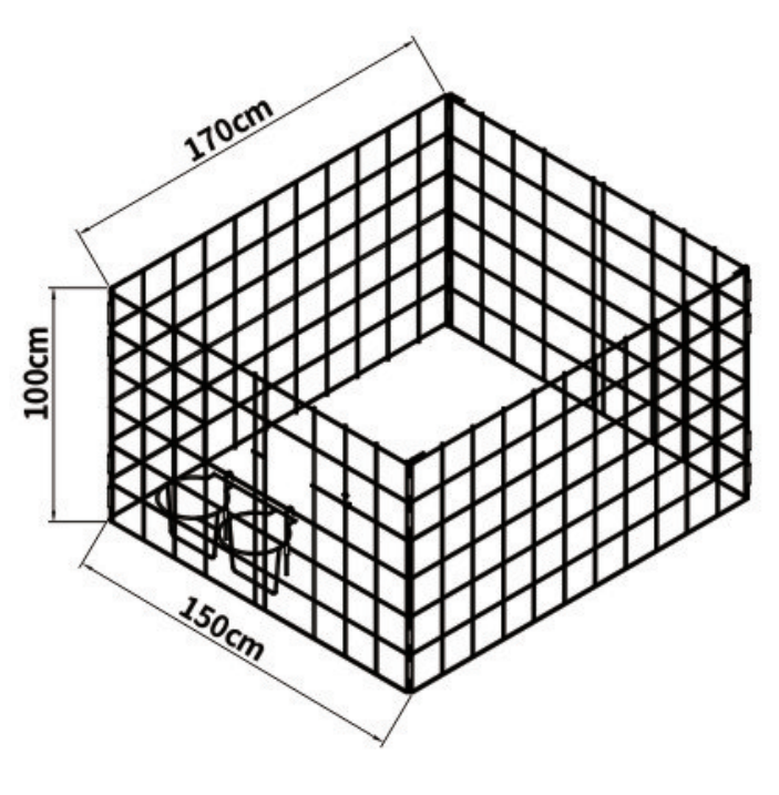 Galvanized Steel Calf Fence Panels with Three Layouts - configuration 2 - ERV-DF-SUP-00001