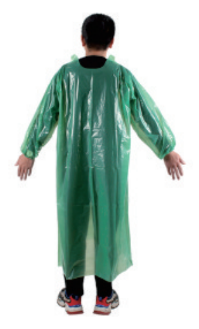 Green Disposable PE Gown with Elastic 78g - ERV-DF-FRM-00006