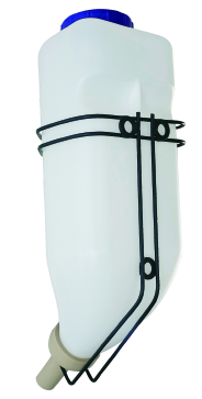 Livestock Milk Bottle Holder - Milk bottle holder shown with a bottle for illustration