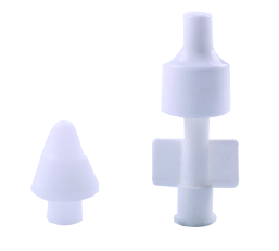 White drop head and spray head attachments for syringes