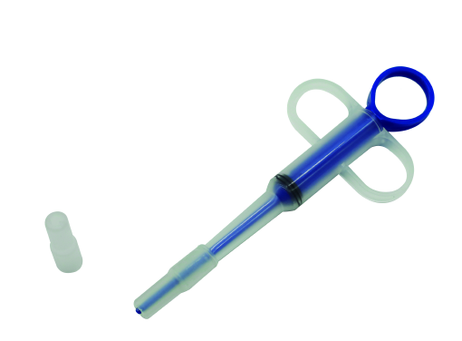 Pet feeding applicator with finger loops and a small attachment