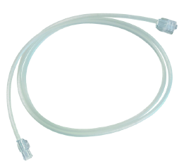 Coiled PVC extension tube with Luer-lock fittings