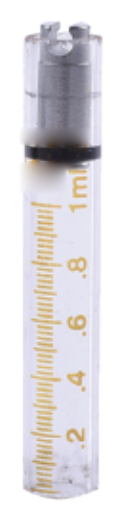 Replacement Glass Tubes for Continuous Syringes 1-5 ml - ERV-VI-SPR-00007 - copper piston configuration