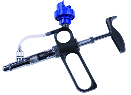 Self-Filling Veterinary Syringe with Bottle and Tube Feeding