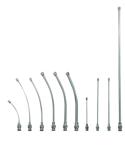 Straight and curved bird drench nozzle configurations