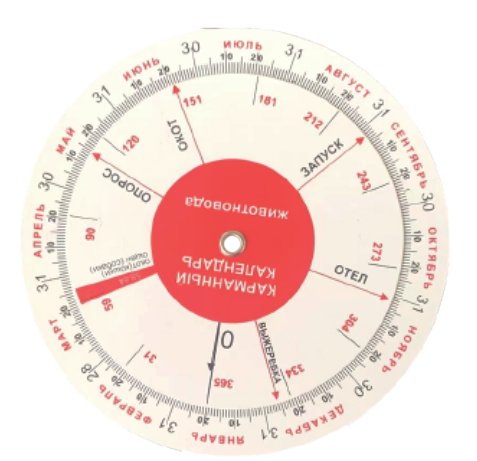 Veterinary Breeding Calendar Wheel - ERV-VI-EXT-00006