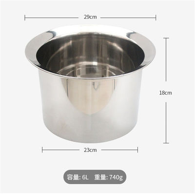 6 L bucket dimensions