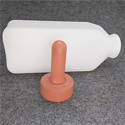 Square-body calf bottle connection view