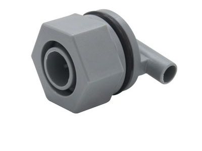 Plastic feeding check valve connection view