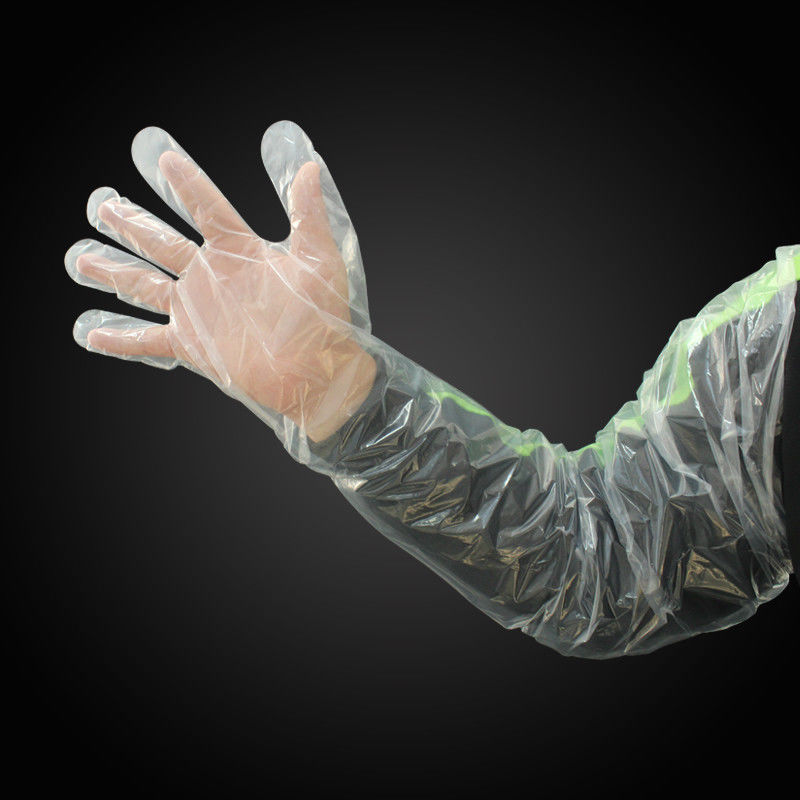 Long-arm PE glove worn example