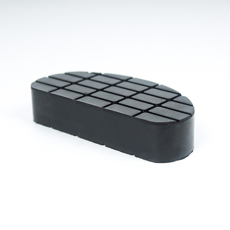 Rubber hoof pad grooves and side profile